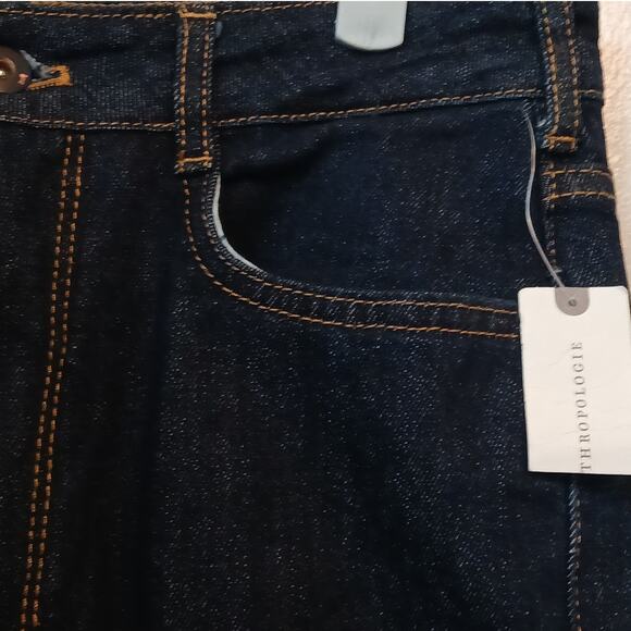 NWT - Anthropologie Pilcro The Split Straight Denim Jeans Size: 27 - Picture 2 of 10